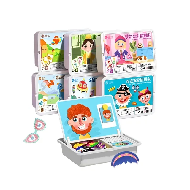 ✨HOT SALE 49% OFF💫Magnetic Puzzles Face Dress Up Travel Game Double Side Preschool Educational Learning Toy for Kids